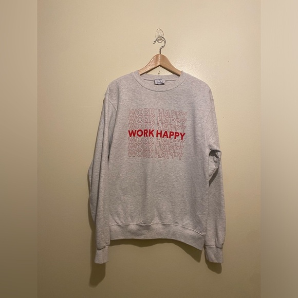 Champion Tops - Champion Eco Authentic Gray with Work Happy Sweatshirt. Unisex style . Size M